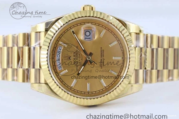 Bracelet YG 40mm Steel 904L 1:1 on YG TWF Dial Edition A2836 Best Crystal Date YG Day 0311